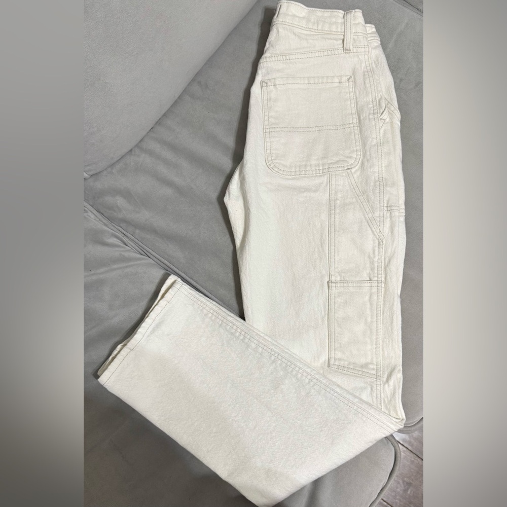 Abercrombie & Fitch Cream High Rise Pants